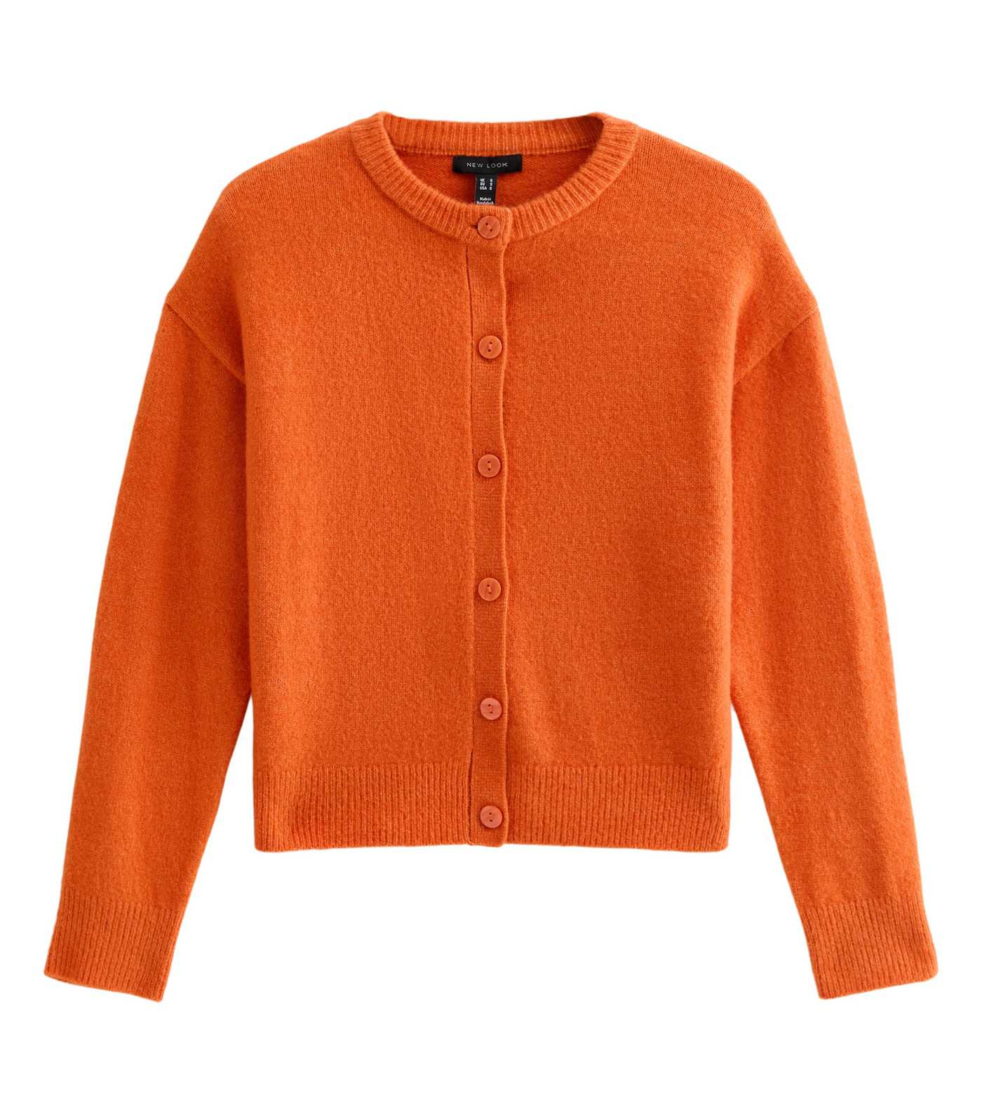Bright Orange Crew Neck Knit Cardigan | New Look | New Look (UK)