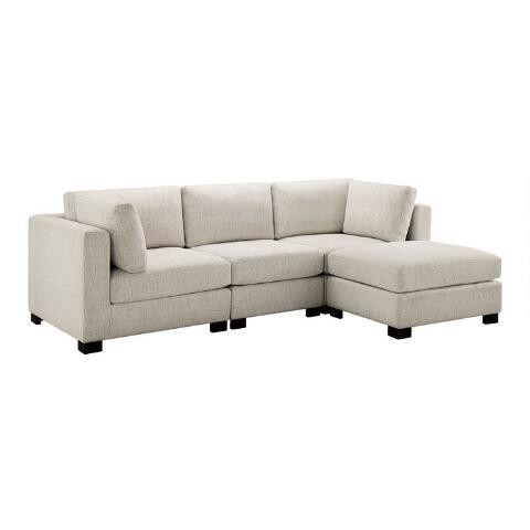 Cream Track Arm Hayes 4 Piece L Modular Sectional Sofa | World Market