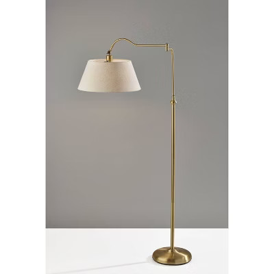 Rodeo Floor Lamp Antique Brass - Adesso: Swing Arm, Adjustable, Mid-Century Modern Design | Target