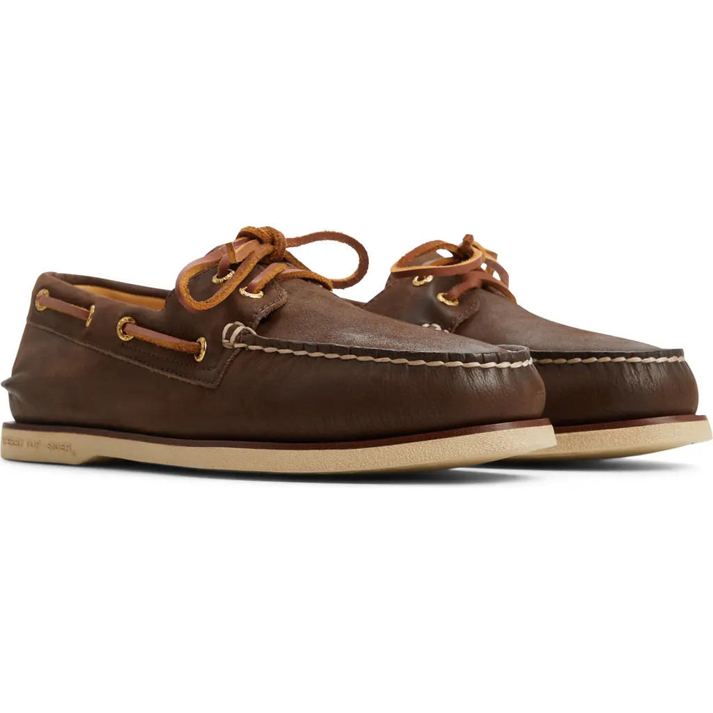 Sperry Gold Cup Authentic Original 2-Eye Boat Shoe in Brown/Tan at Nordstrom, Size 14 | Nordstrom