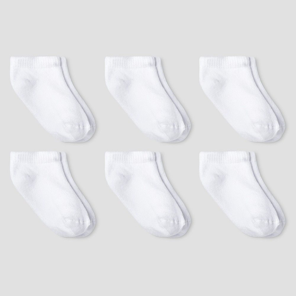 Baby Athletic 6pk Low Cut Socks - Cat & Jack White 12-24M | Target