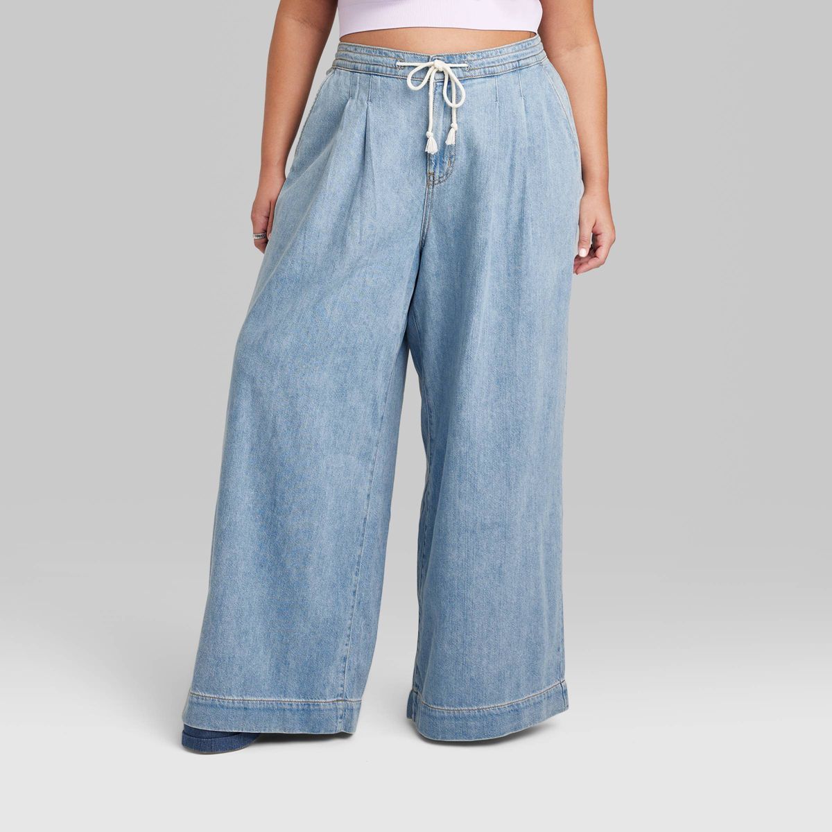 Women's Super-High Rise Soft Wide Leg Jeans - Wild Fable™ Blue 1X | Target
