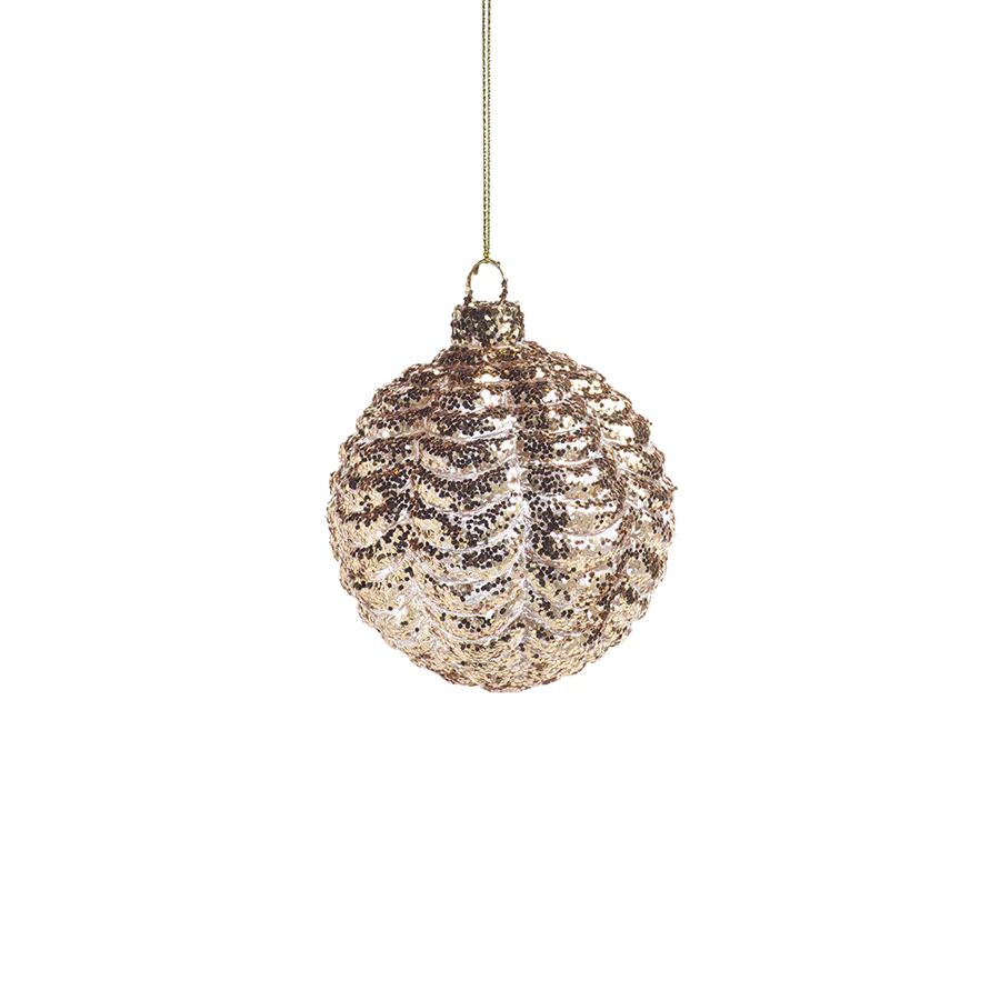 Gold Ripple Ball Ornament | Megan Molten