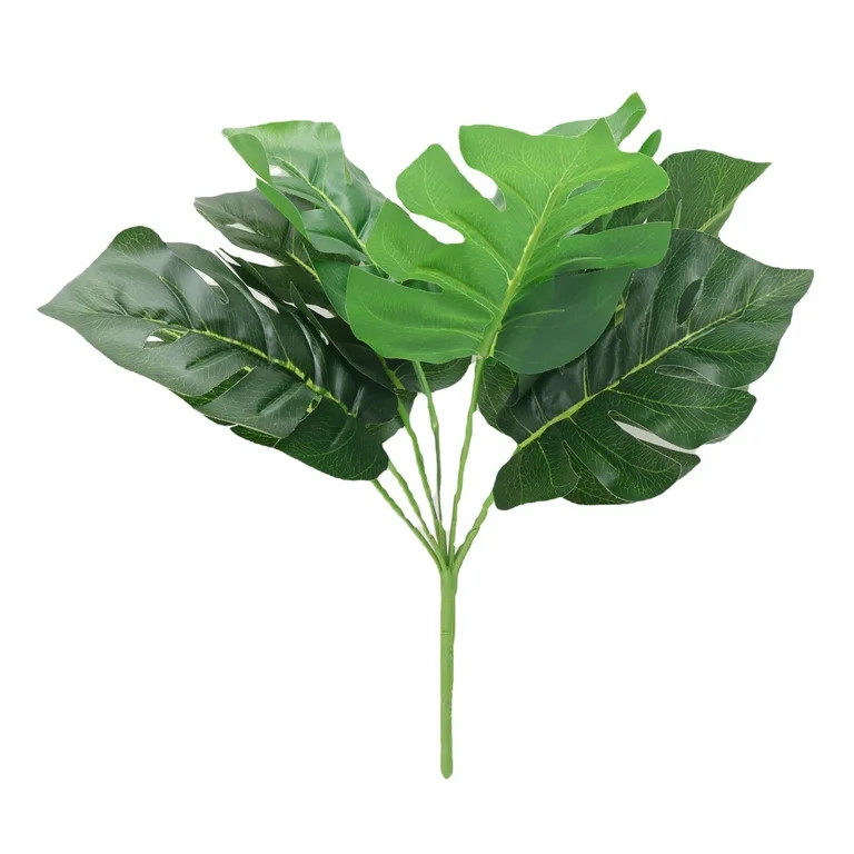 uvwlwu Artificial Monstera Deliciosa Decor 2 Bundles Shrubs Tropical Leaves Greenery Stems Leaf D... | Walmart (US)