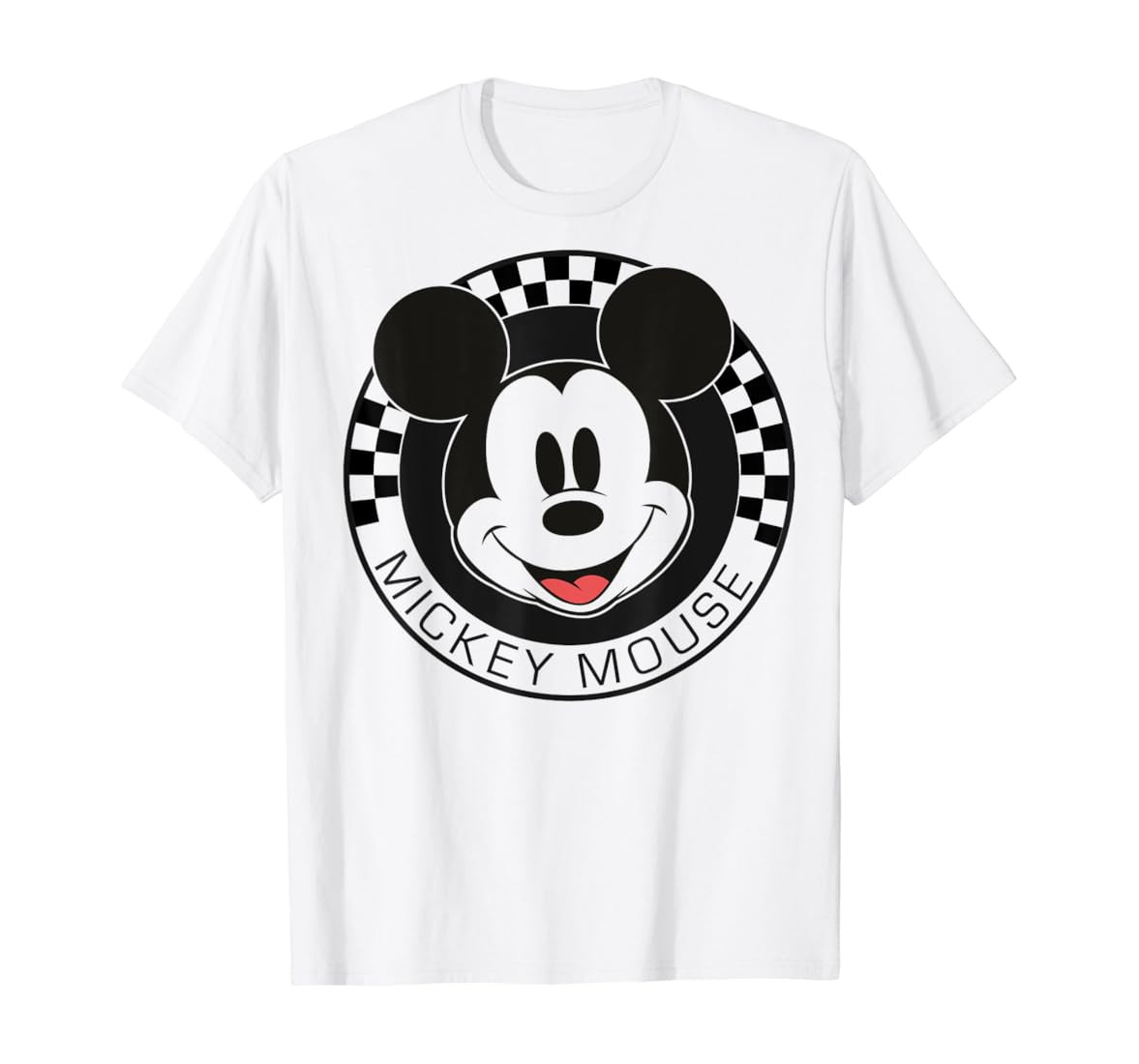Disney Mickey And Friends Mickey Mouse Checkerboard Circle T-Shirt | Amazon (US)
