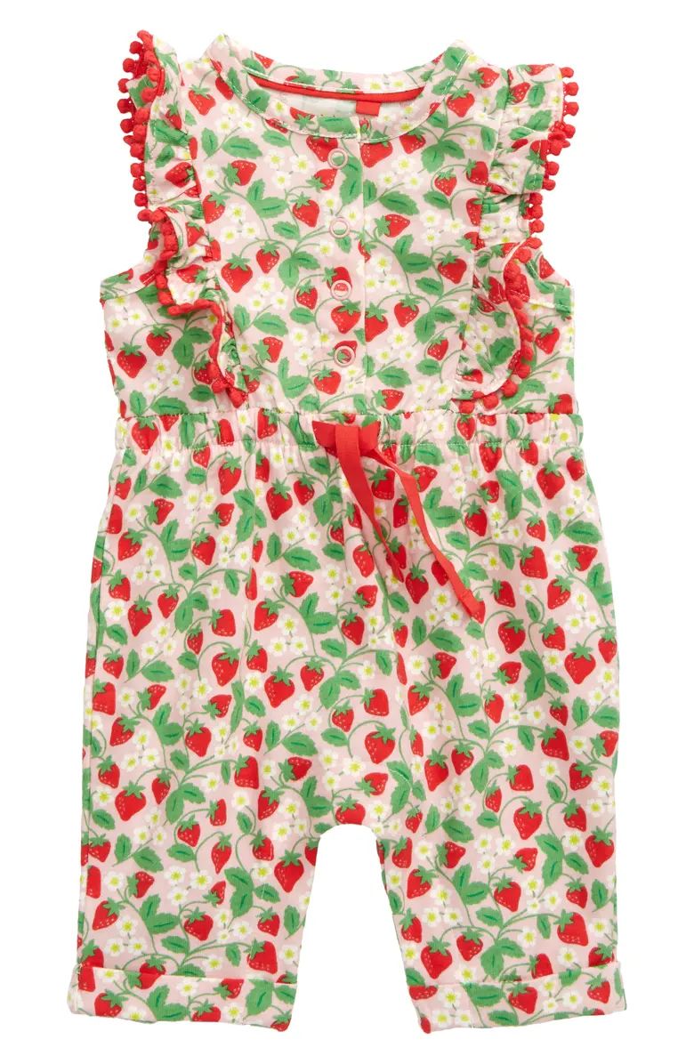 Pom Trim Strawberry Romper | Nordstrom