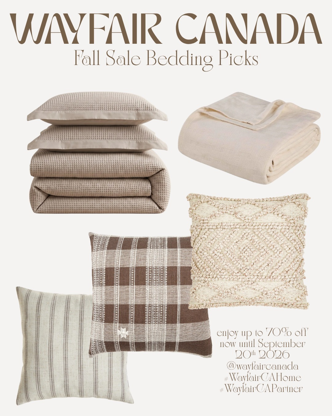 Create cozy fall vibes during the Wayfair Canada Fall Sale.

Save up to 70% now until September 20th, 2026.

  @wayfaircanada 

 #wayfaircahome #wayfairpartner