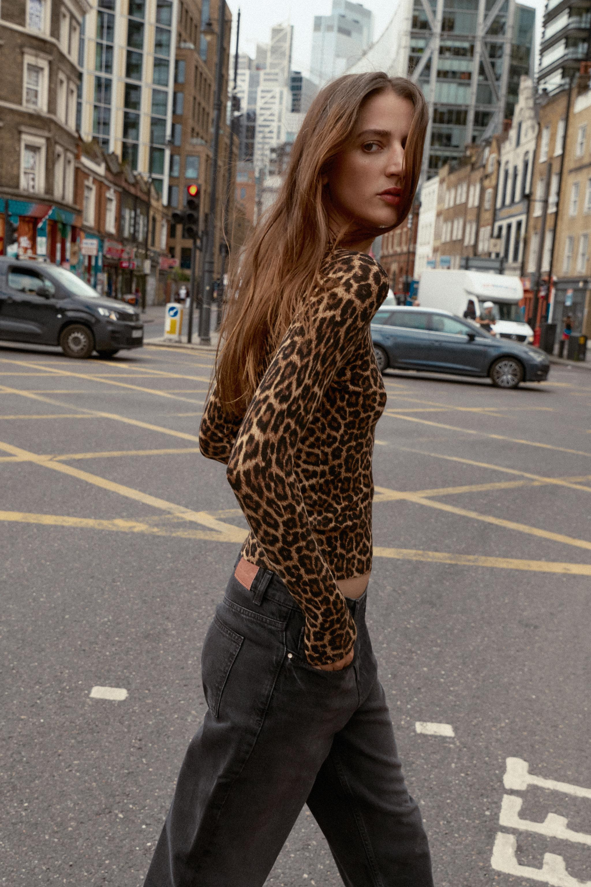 ANIMAL PRINT KNIT SWEATER | Zara US