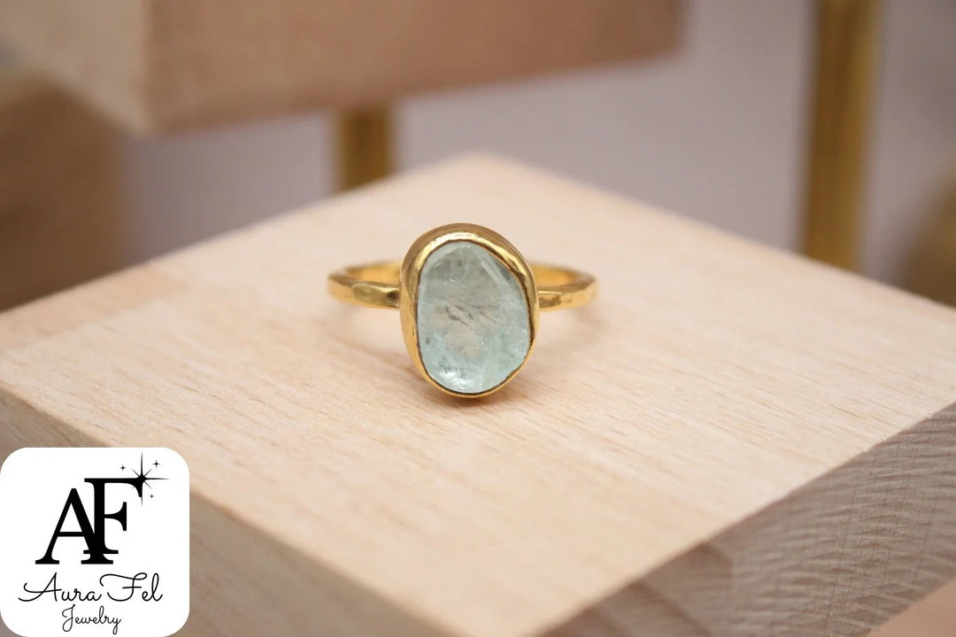 Raw Aquamarine Ring, Wedding Ring, Engagement Ring, Gift for Her Mothers Day - Etsy | Etsy (US)