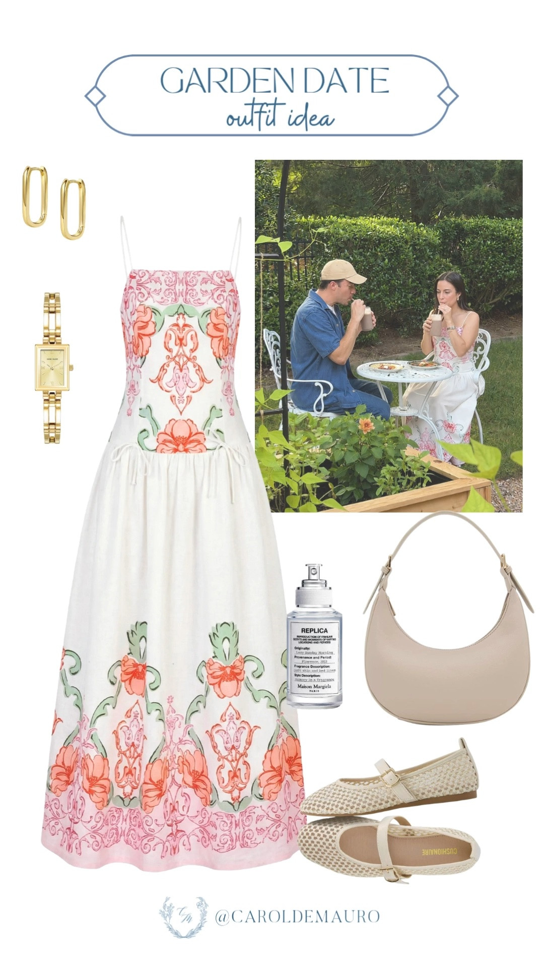garden date, outfit idea, outfit inspo, white dress, floral midi dress, hobo handbag, mary janes, gold hoop earrings, replica lazy sunday morning, maison margiela, petite fashion, feminine look

#LTKootd #LTKPetite #LTKU