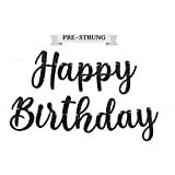 Fecedy Black Happy Birthday Alphabet Banner for Birthday Party Decorations | Amazon (US)
