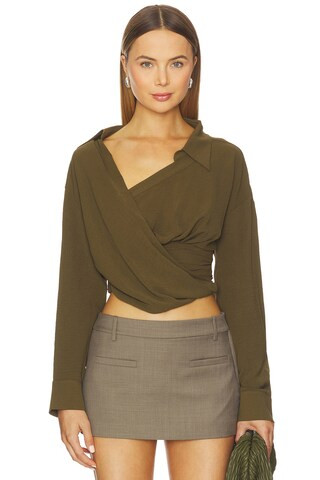Solenne Long Sleeve Top in Khaki | Revolve Clothing (Global)