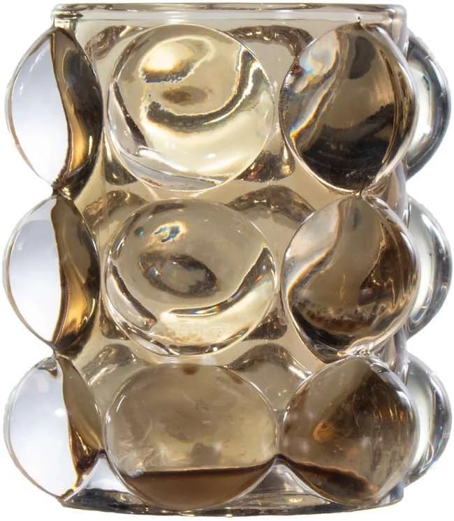 Home Collection Amber Lennon Bubble Glass Votive Candle Holder | Rounded Silhouette, Flower Bud Vase, Makeup Brush Cup, Pen Holder, Vanity, Office, Wedding and Holiday Décor | Amazon (US)