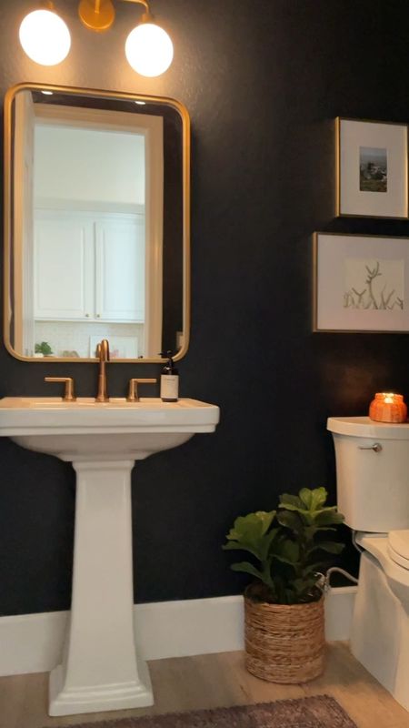 Powder room decor for fall 
Powder room styling 
Moody powder room

#LTKhome