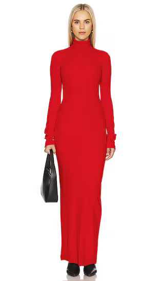The Verona Turtleneck Maxi Dress in Cherry | Revolve Clothing (Global)