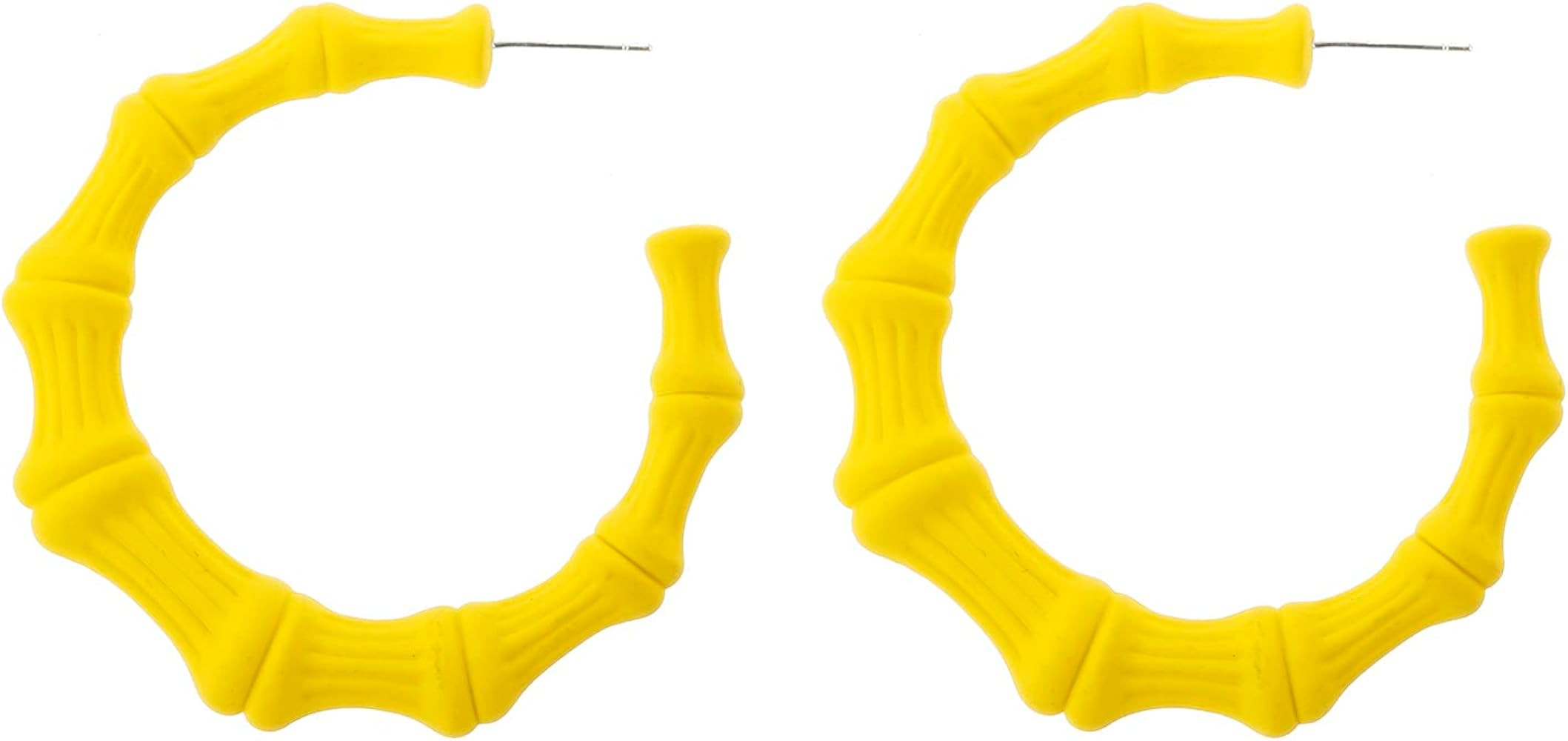 Large Bamboo Hoop Earrings, Lightweight Candy Acrylic Earrings for Women Girls | Amazon (US)