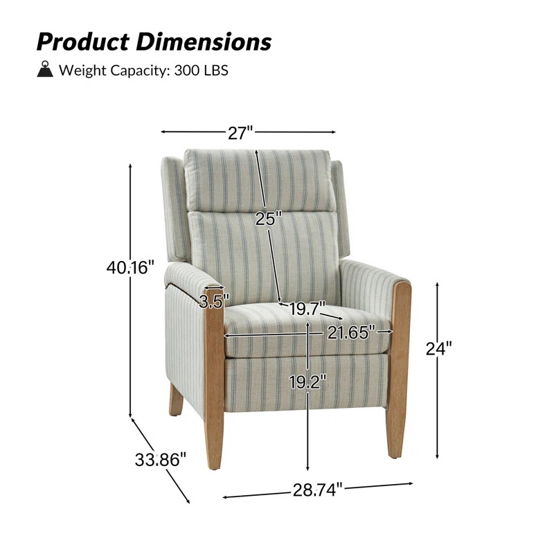 Ose 28.74" Wide Upholstered Push Back Recliner | Wayfair North America