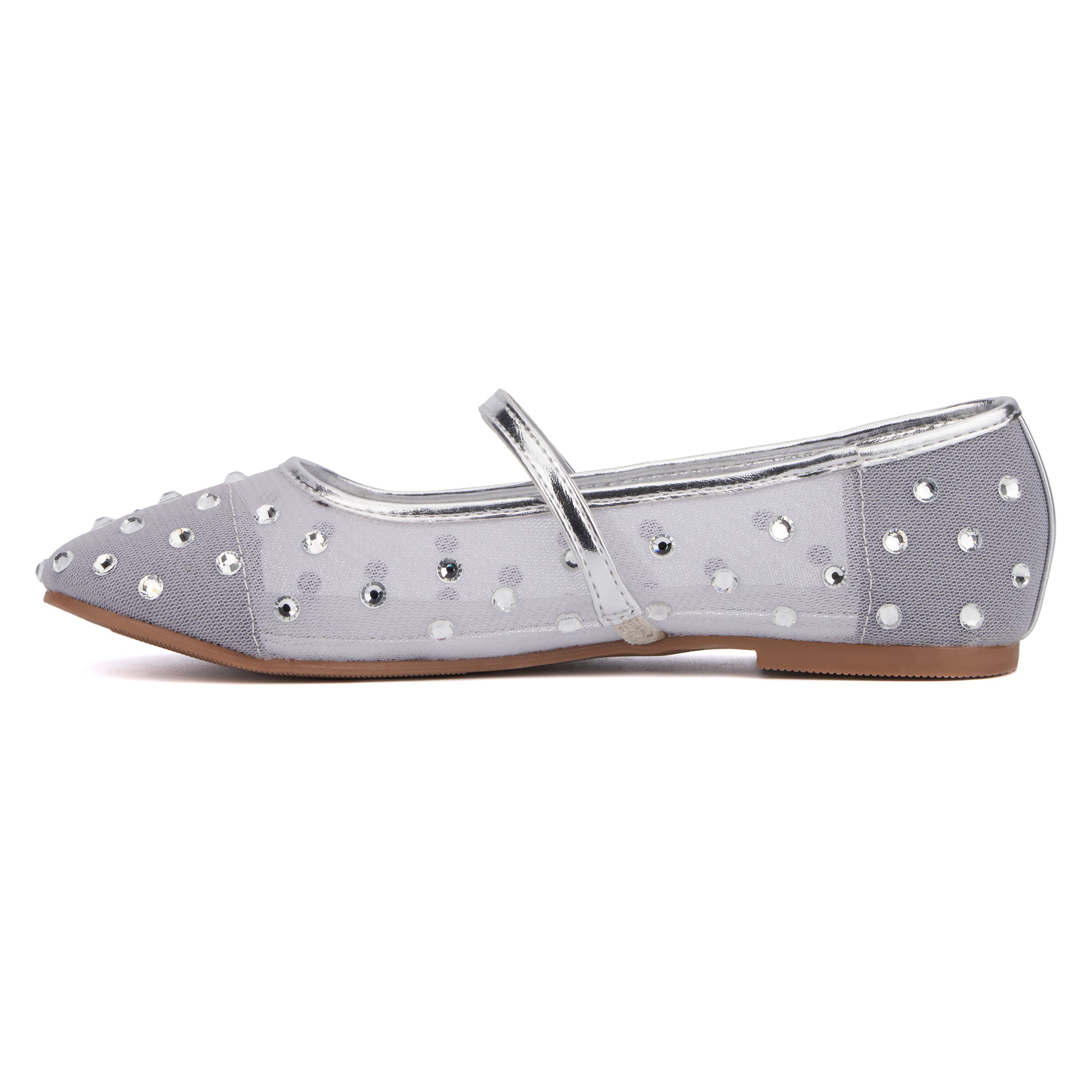 Olivia Miller Women's Eternity Rhinestone Mesh Flats | Walmart (US)