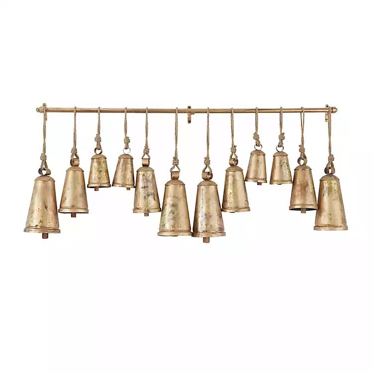 Aged Gold Triangle Bells Wall Plaque | Kirkland's Home