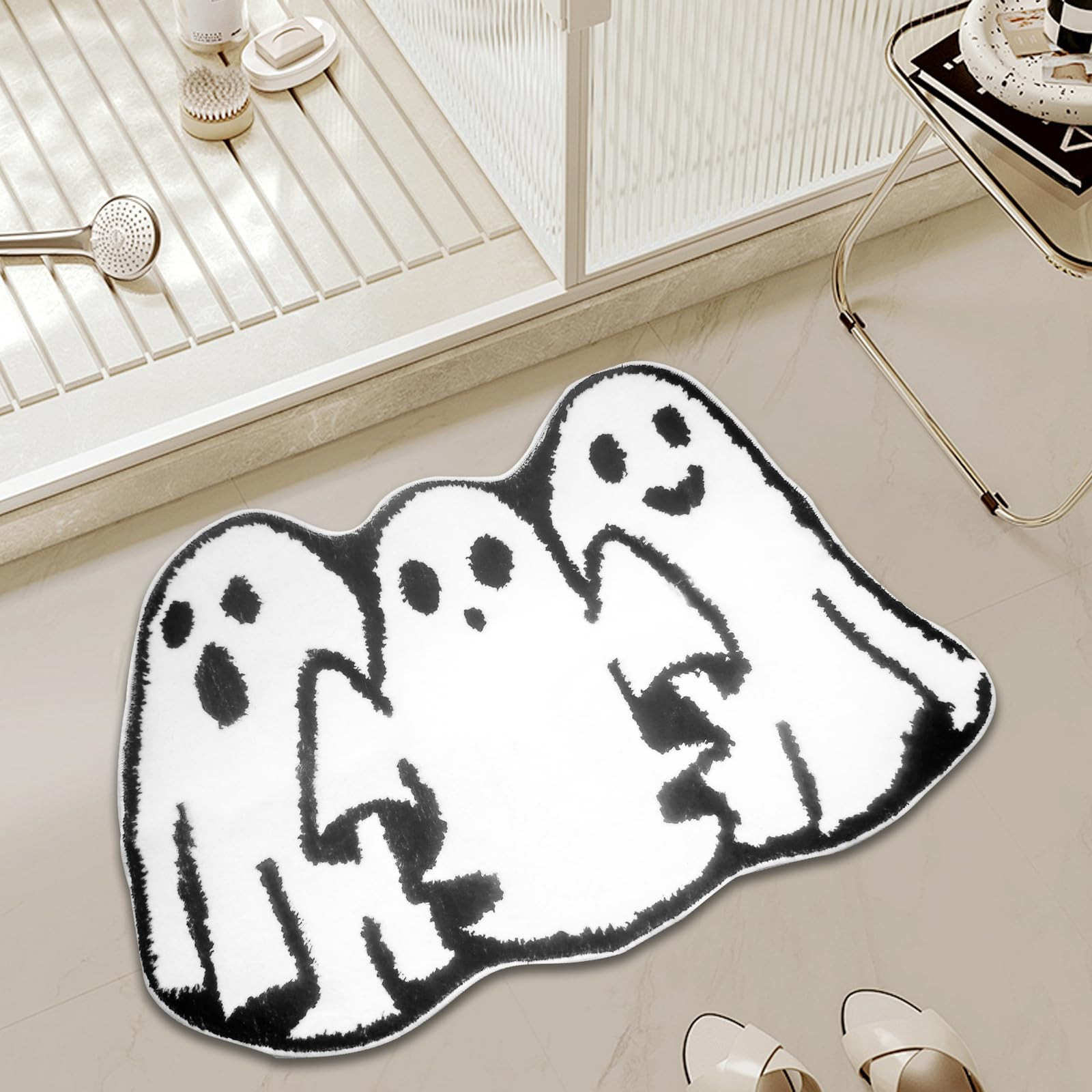 Halloween Bathroom mat(35.4"*23.6"), Cute Ghost Shape Non-Slip mat, Imitation Cashmere Material, ... | Amazon (US)