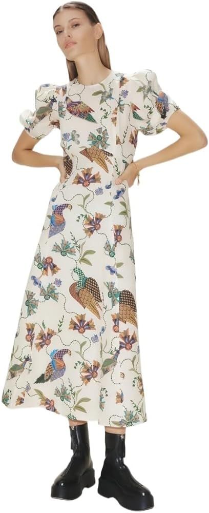 Plus Size Large Swing Dress French Vintage Dress Personalized Fashion Bird Print Fit Versatile Dress | Amazon (US)