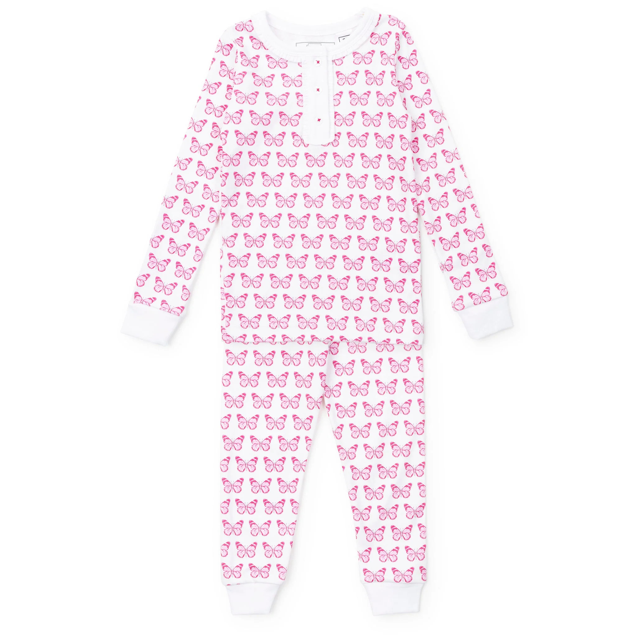 Alden Girls' Pima Cotton Pajama Pant Set - Cartie Butterflies | Lila and Hayes