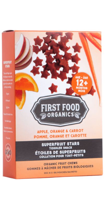 First Food Organics Apple Orange Carrot Superfruit Stars | Well.ca