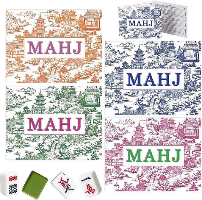 4 Pcs Mahjong Card Decals Mahjong Stickers Mah Jong Accessories Fits National Contest Card Waterp... | Amazon (US)