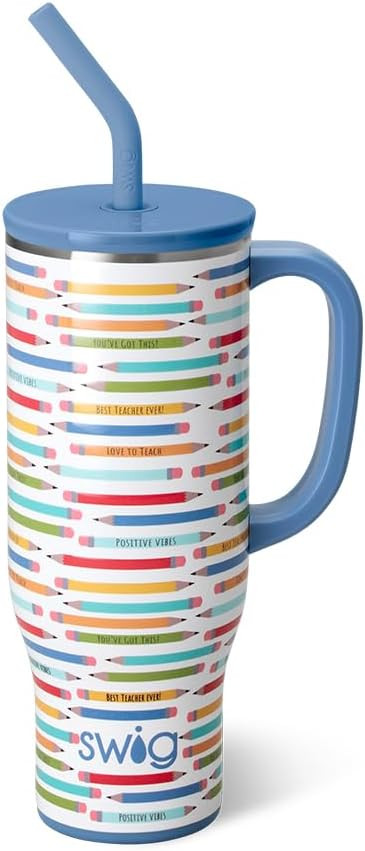 Swig Life 30oz Insulated Mega Mug with Handle & Straw, Teacher Life | Triple Insulated Stainless ... | Amazon (US)