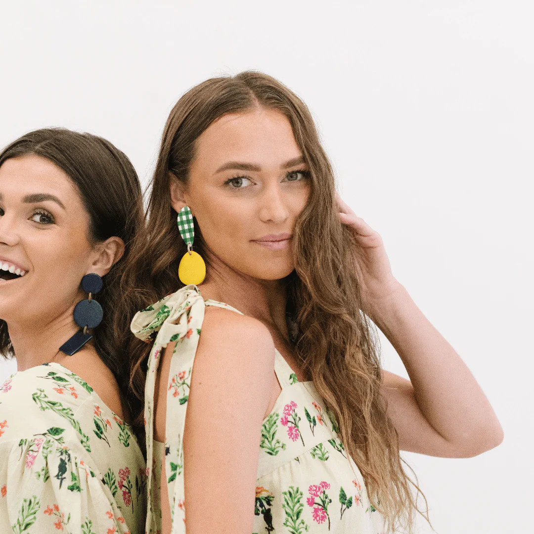 Palmetto Gingham Teardrop Earrings | Sunshine Tienda