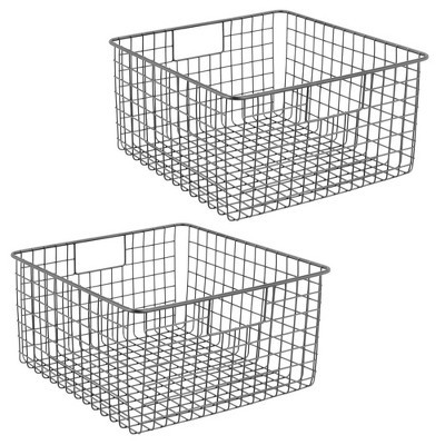 mDesign Bath Metal Storage Organizer Basket, 2 Pack | Target