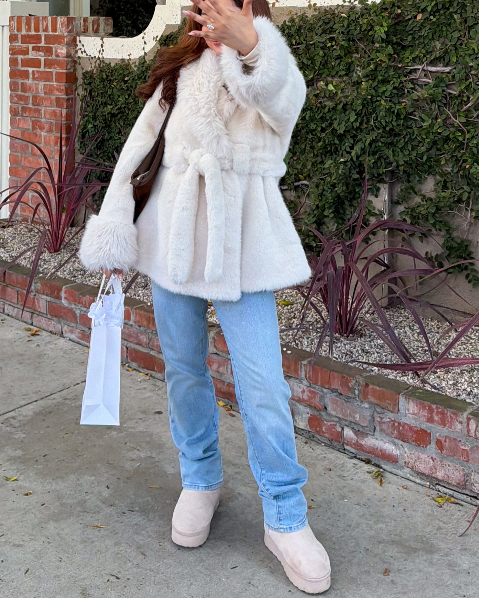 Winter outfit - winter coat - white fur coat - faux fur coat 

#LTKootd #LTKFindsUnder100 #LTKSaleAlert