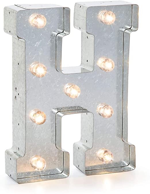 Darice Silver Metal Marquee Letter – H-9.87” Tall, Galvanized Finish | Amazon (US)