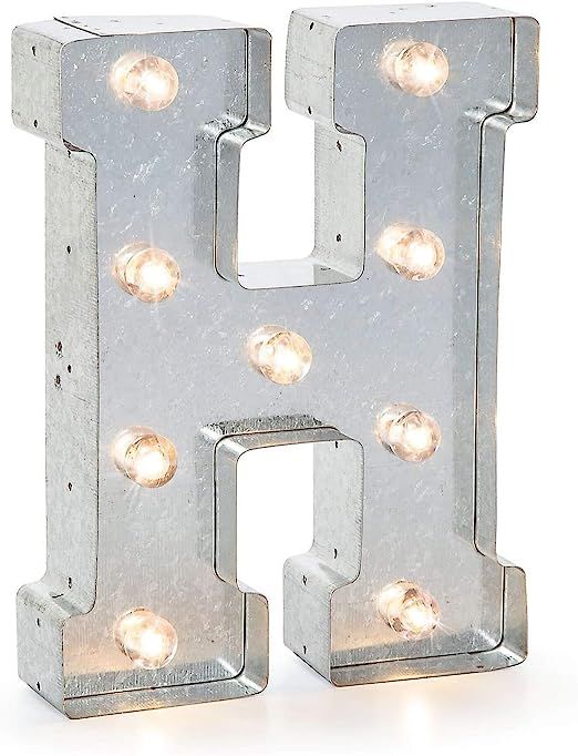 Darice Silver Metal Marquee Letter – H-9.87” Tall, Galvanized Finish | Amazon (US)
