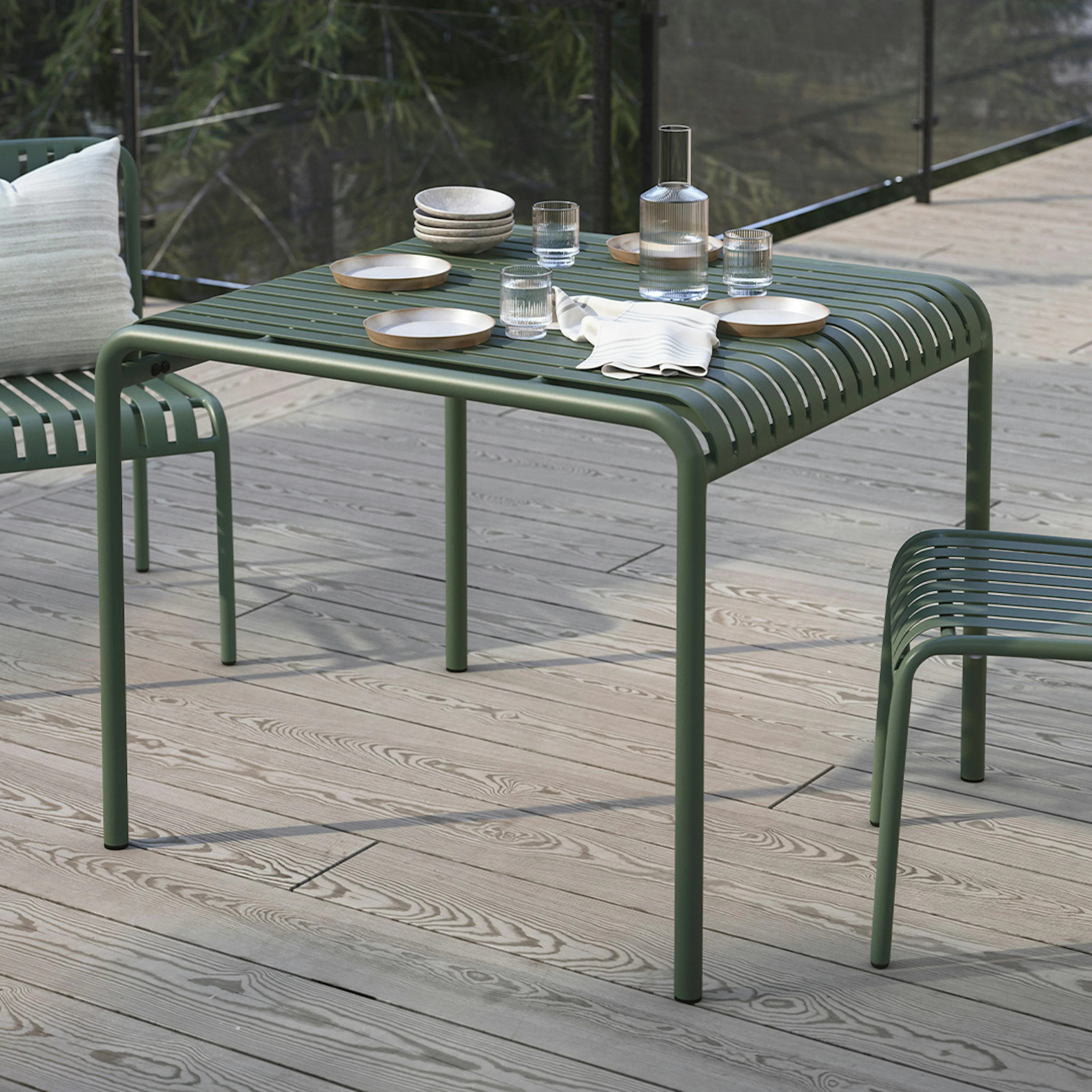 Sarek 35.5" Outdoor Dining Table - Khaki Green | Article