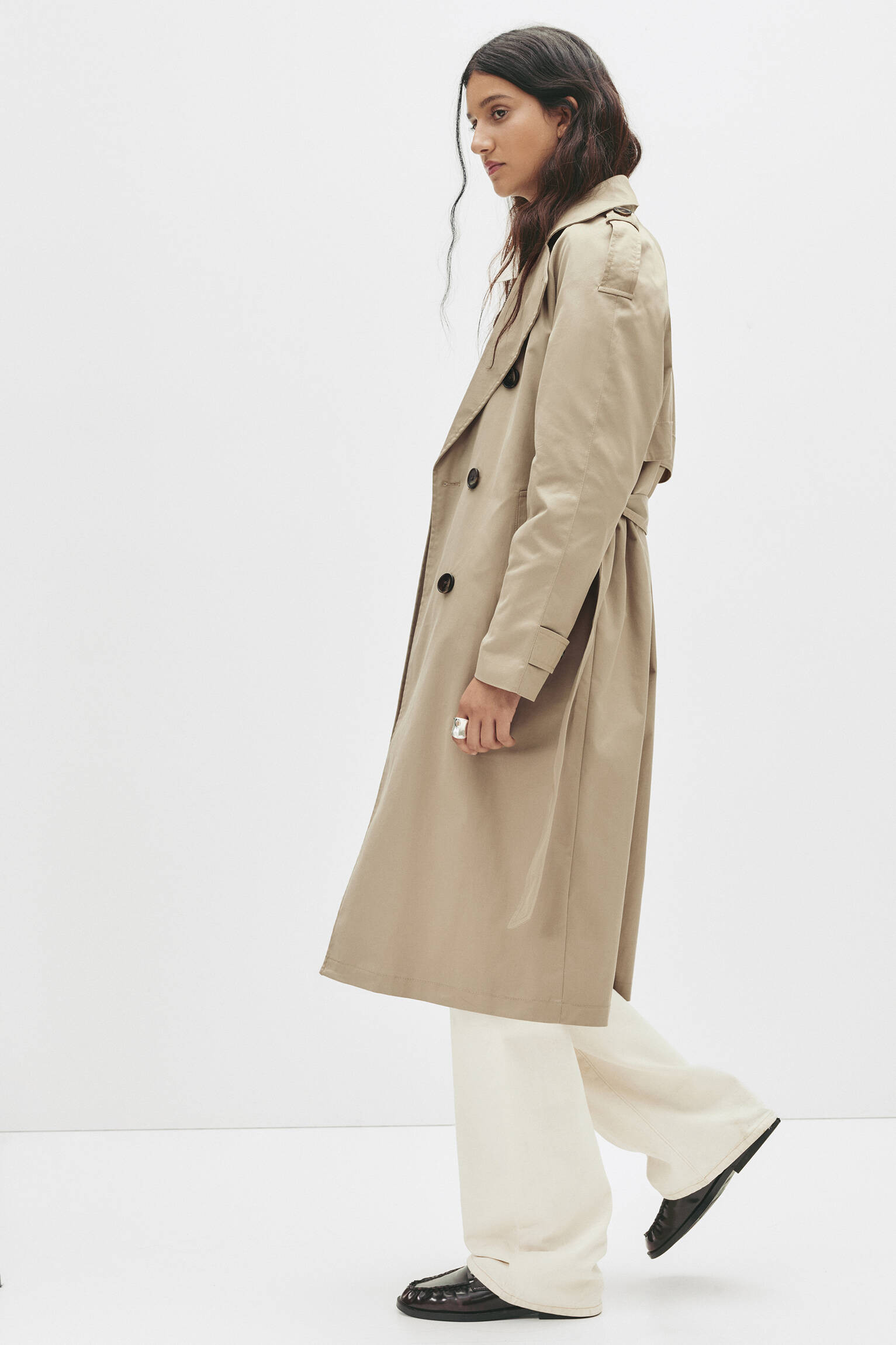 Belted trench coat - pull&bear | PULL and BEAR UK