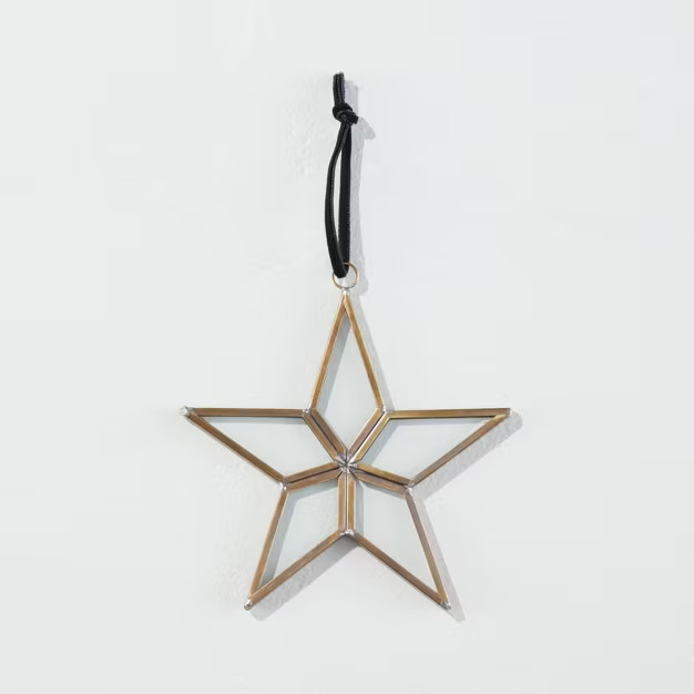 Glass & Brass Framed Star Christmas Tree Ornament - Hearth & Hand™ with Magnolia | Target