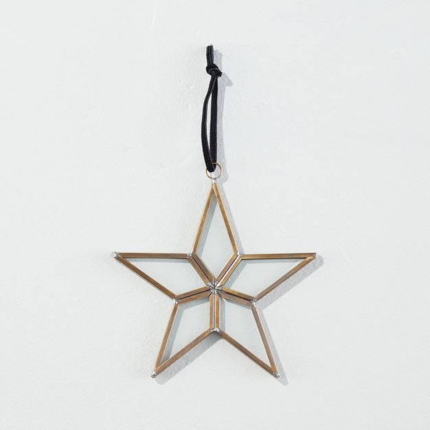 Glass &#38; Brass Framed Star Christmas Tree Ornament - Hearth &#38; Hand&#8482; with Magnolia | Target