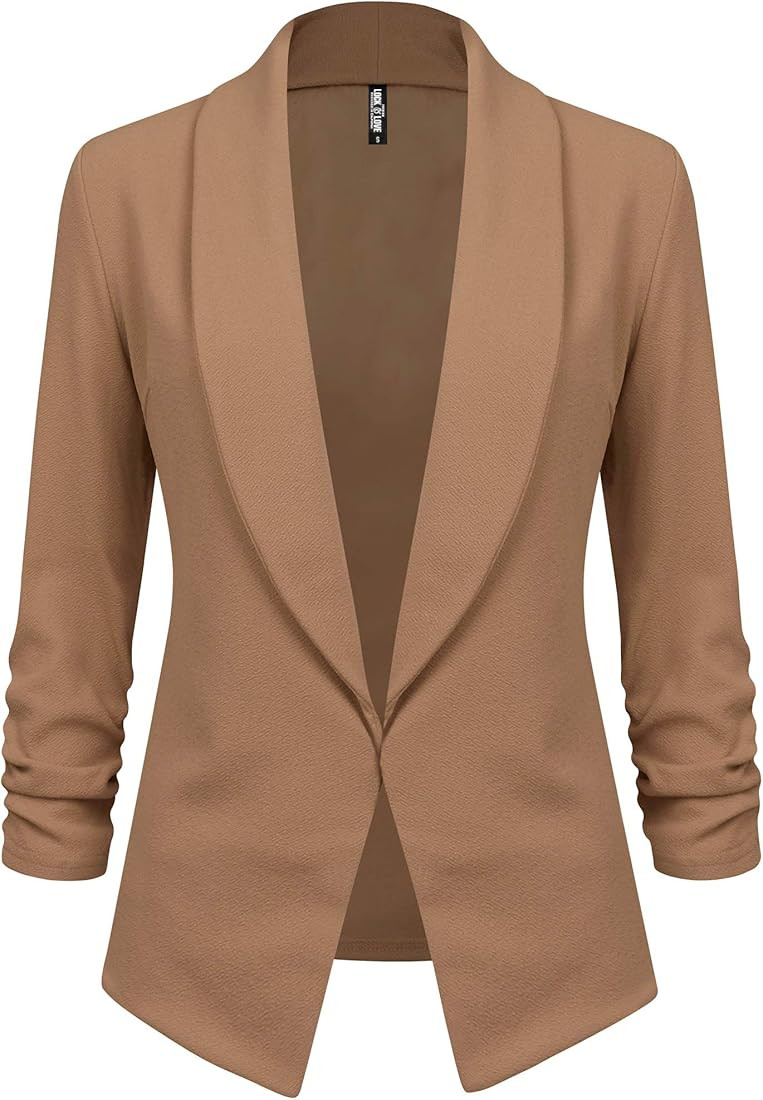 Lock and Love Women 3/4 Sleeve Blazer Open Front Cardigan Jacket Work Office Blazer | Amazon (US)