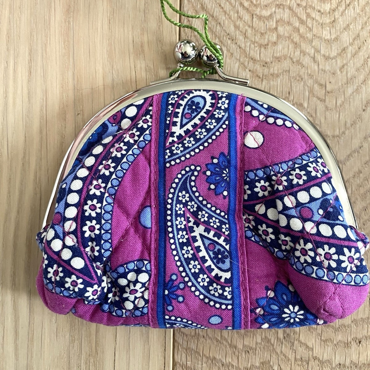 Vera Bradley Double Kisslock Coin Change Purse Purple Boysenberry Print New | eBay | eBay US