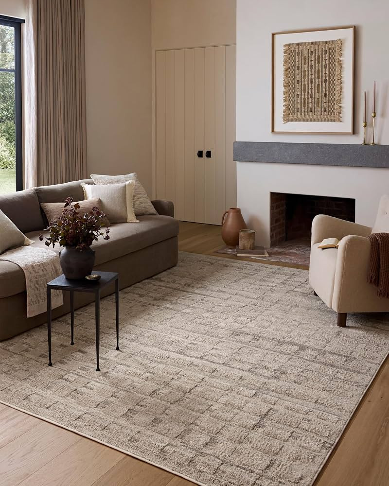 Loloi Amber Lewis Monty Collection MOT-06 Pebble/Beige 6'-7" x 9'-3" Area Rug | Amazon (US)