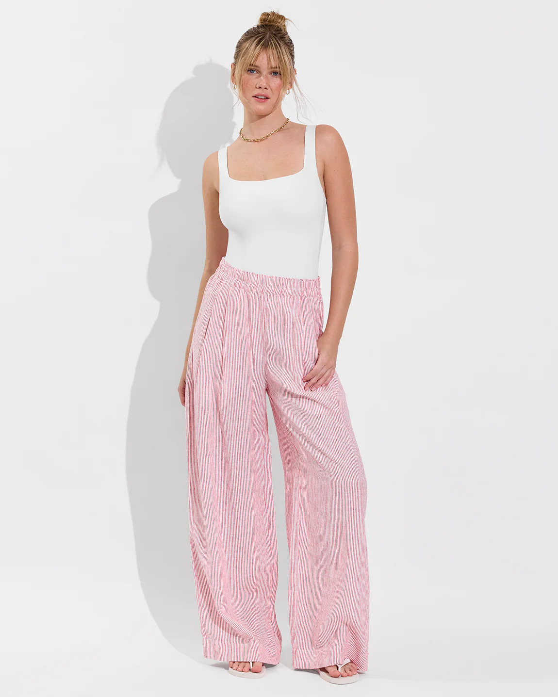 Coastal Pant - Coastal Stripe: Sweet Chili Heat / Coconut | Left on Friday