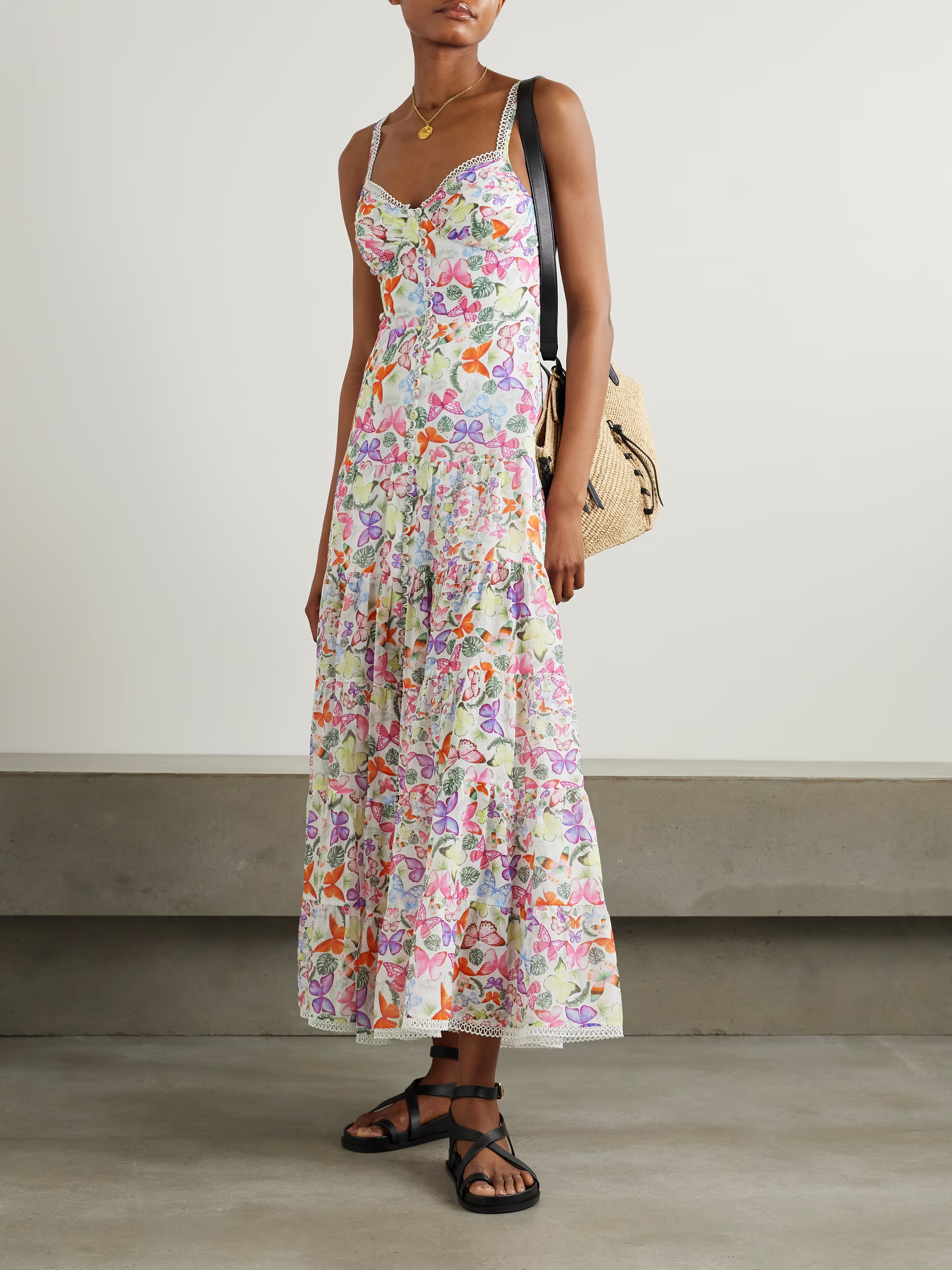 Melia tiered printed cotton-blend voile maxi dress | NET-A-PORTER (US)