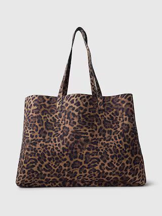Leopard Vegan Suede Tote Bag | Gap (US)