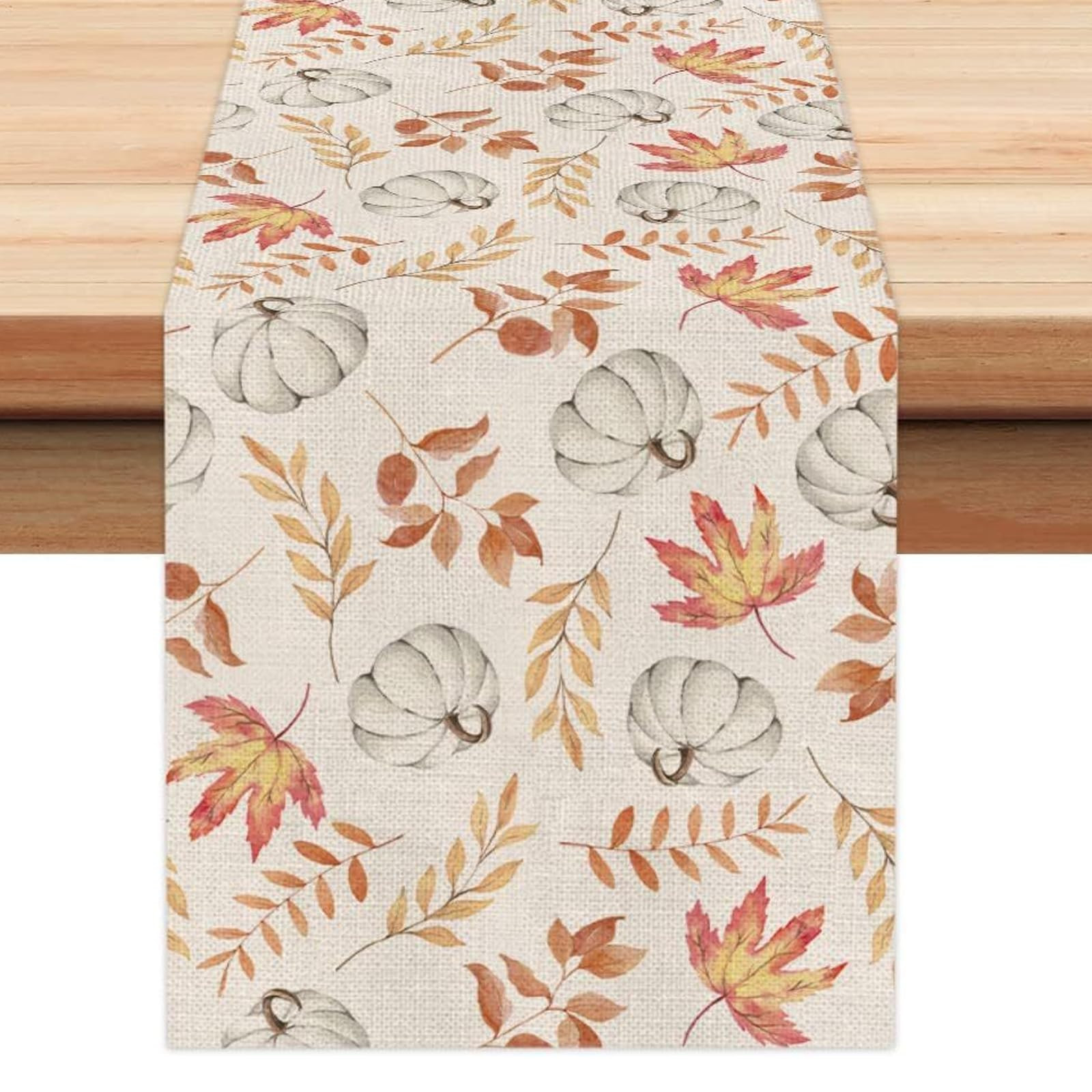 1Pcs Autumn Table Runner,33*183CM Autumn Table Decorations Linen Table Runners with Maple Leaf Pu... | Amazon (UK)