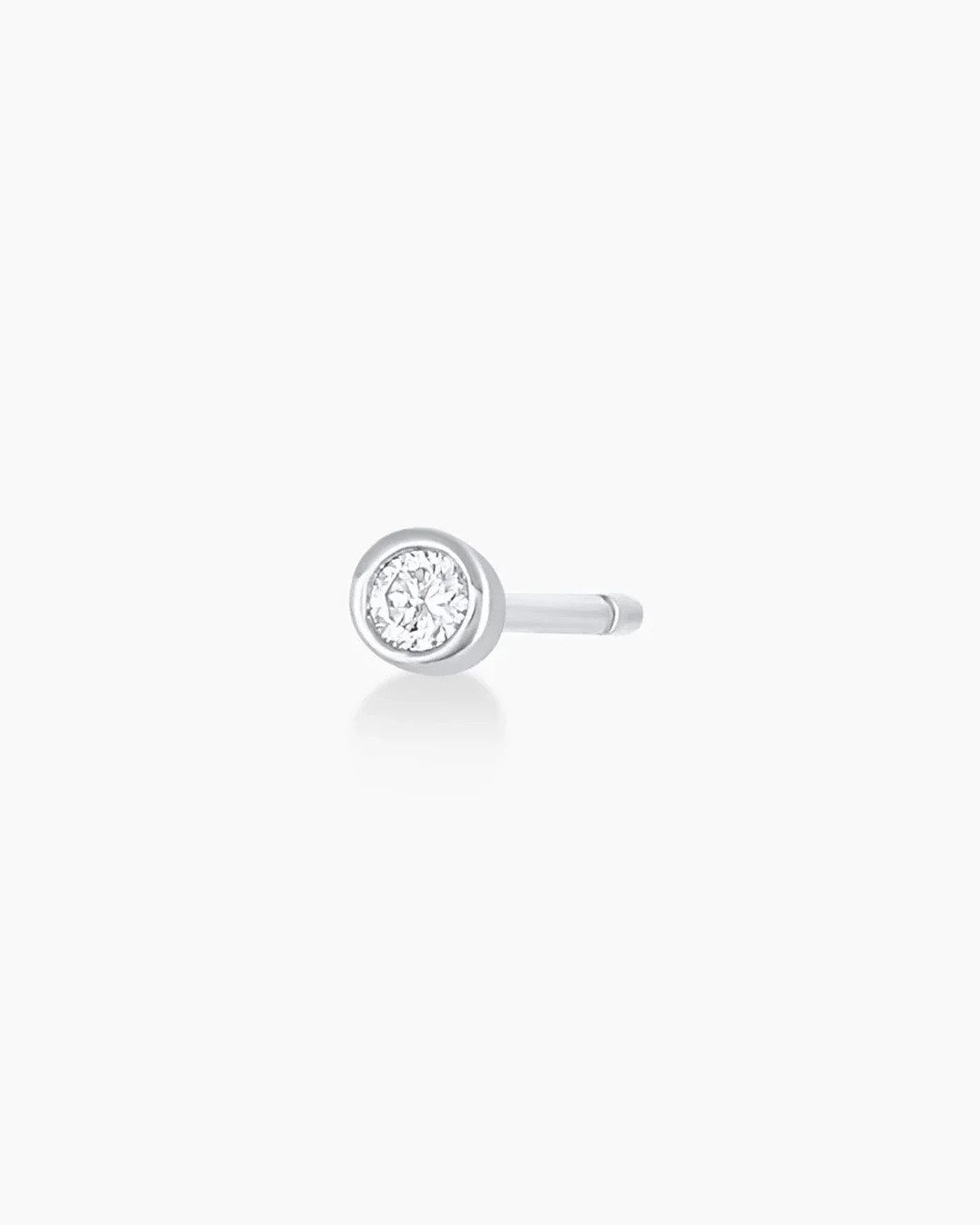 Classic Diamond Single Stud - 14K Solid White Gold | gorjana