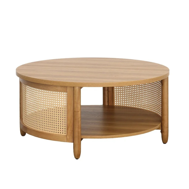 Better Homes & Gardens Springwood Caning Coffee Table, Light Honey Finish | Walmart (US)