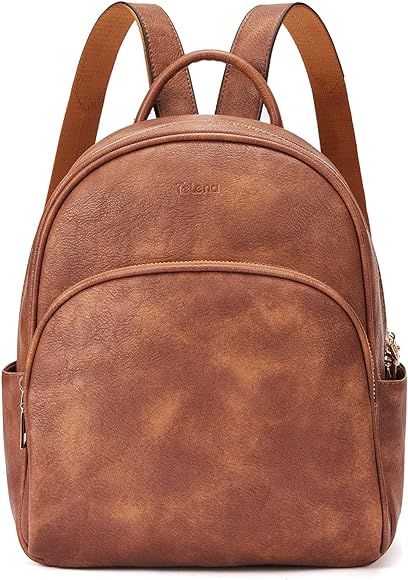 Amazon.com: Telena Small Backpack Purse for Women Designer Cute Mini Leather Backpack Causal Trav... | Amazon (US)