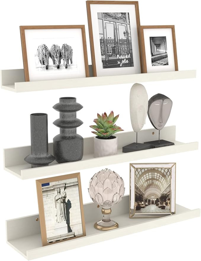 Calenzana 47 Inch Floating Shelves Wall Mounted Set of 3, Long Picture Ledge Shelf for Living Roo... | Amazon (US)