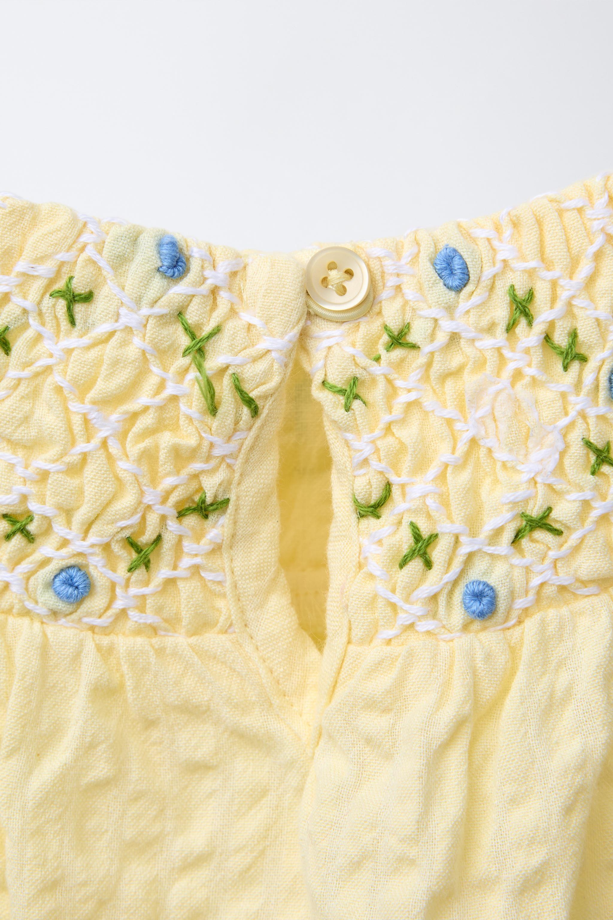 EMBROIDERED TEXTURED BLOUSE | Zara US